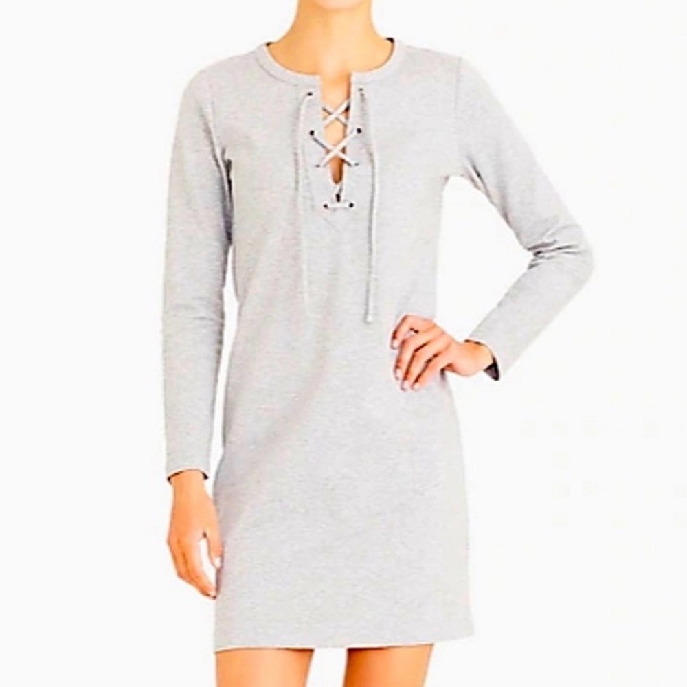 Free People Women’s Gray Lace-Up Tunic Dress Size S/P